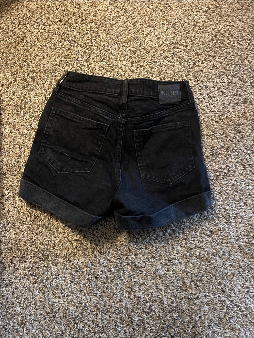 Hollister Black Rolled-Hem Denim Shorts
